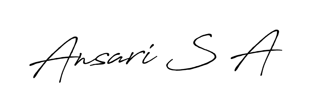 if you are searching for the best signature style for your name Ansari S A. so please give up your signature search. here we have designed multiple signature styles  using Antro_Vectra_Bolder. Ansari S A signature style 7 images and pictures png