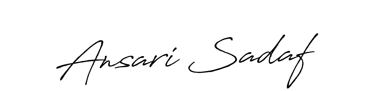 Use a signature maker to create a handwritten signature online. With this signature software, you can design (Antro_Vectra_Bolder) your own signature for name Ansari Sadaf. Ansari Sadaf signature style 7 images and pictures png