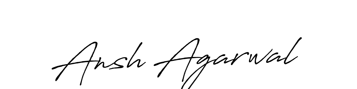 How to make Ansh Agarwal name signature. Use Antro_Vectra_Bolder style for creating short signs online. This is the latest handwritten sign. Ansh Agarwal signature style 7 images and pictures png
