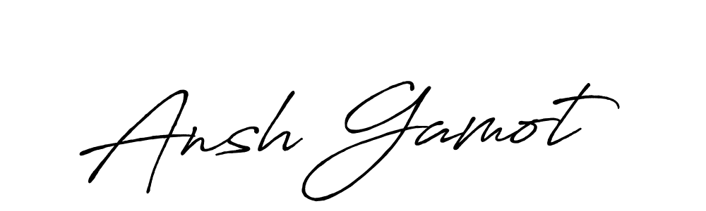 Make a beautiful signature design for name Ansh Gamot. With this signature (Antro_Vectra_Bolder) style, you can create a handwritten signature for free. Ansh Gamot signature style 7 images and pictures png