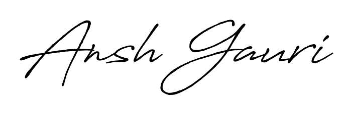 Quickly download Ansh Gauri name signature in high-resolution PNG using Antro_Vectra_Bolder style. Ready to insert into PDFs and online applications. Ansh Gauri signature style 7 images and pictures png