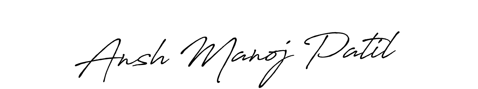 How to make Ansh Manoj Patil name signature. Use Antro_Vectra_Bolder style for creating short signs online. This is the latest handwritten sign. Ansh Manoj Patil signature style 7 images and pictures png