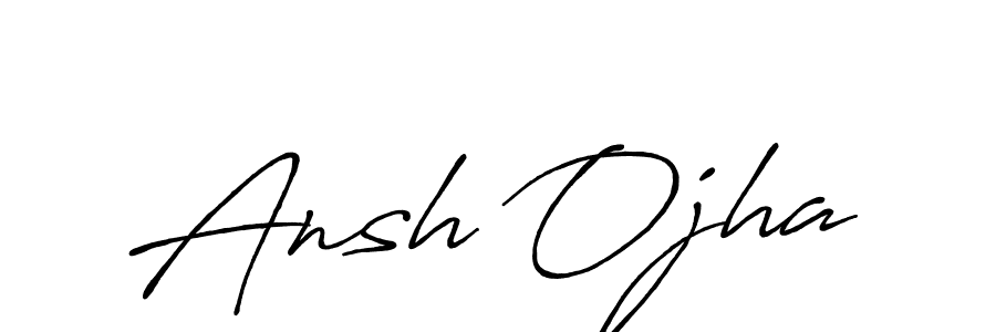 Create a beautiful signature design for name Ansh Ojha. With this signature (Antro_Vectra_Bolder) fonts, you can make a handwritten signature for free. Ansh Ojha signature style 7 images and pictures png