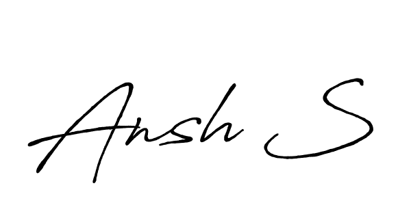 It looks lik you need a new signature style for name Ansh S. Design unique handwritten (Antro_Vectra_Bolder) signature with our free signature maker in just a few clicks. Ansh S signature style 7 images and pictures png