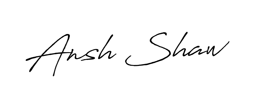 How to make Ansh Shaw name signature. Use Antro_Vectra_Bolder style for creating short signs online. This is the latest handwritten sign. Ansh Shaw signature style 7 images and pictures png