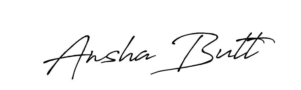 Ansha Butt stylish signature style. Best Handwritten Sign (Antro_Vectra_Bolder) for my name. Handwritten Signature Collection Ideas for my name Ansha Butt. Ansha Butt signature style 7 images and pictures png
