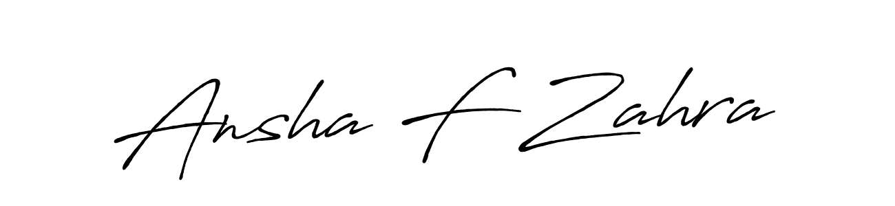 How to make Ansha F Zahra signature? Antro_Vectra_Bolder is a professional autograph style. Create handwritten signature for Ansha F Zahra name. Ansha F Zahra signature style 7 images and pictures png