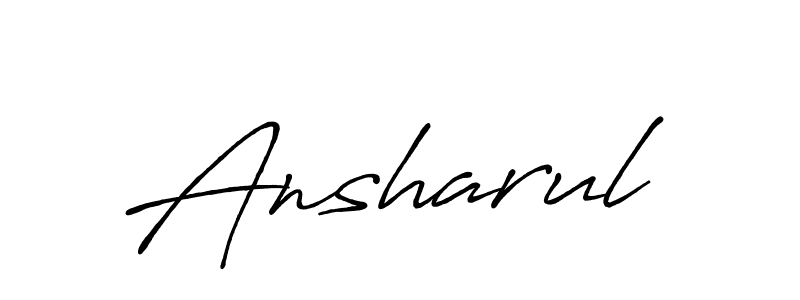 How to make Ansharul name signature. Use Antro_Vectra_Bolder style for creating short signs online. This is the latest handwritten sign. Ansharul signature style 7 images and pictures png