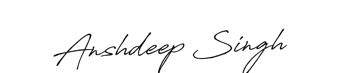 Make a beautiful signature design for name Anshdeep Singh. With this signature (Antro_Vectra_Bolder) style, you can create a handwritten signature for free. Anshdeep Singh signature style 7 images and pictures png