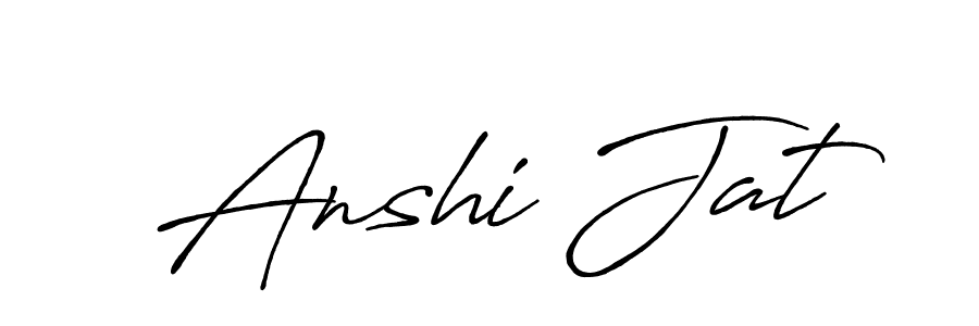 Design your own signature with our free online signature maker. With this signature software, you can create a handwritten (Antro_Vectra_Bolder) signature for name Anshi Jat. Anshi Jat signature style 7 images and pictures png