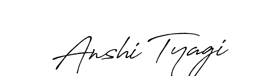 Create a beautiful signature design for name Anshi Tyagi. With this signature (Antro_Vectra_Bolder) fonts, you can make a handwritten signature for free. Anshi Tyagi signature style 7 images and pictures png