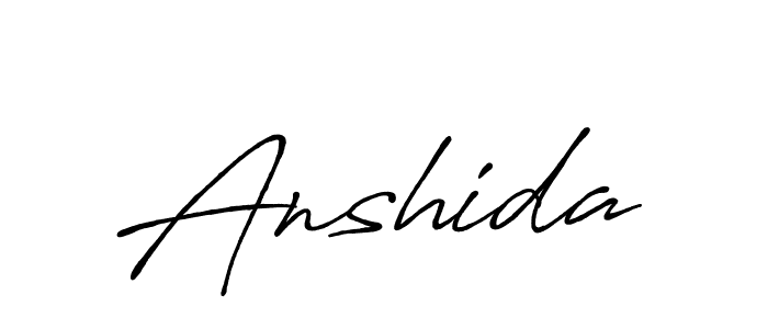 Make a beautiful signature design for name Anshida. With this signature (Antro_Vectra_Bolder) style, you can create a handwritten signature for free. Anshida signature style 7 images and pictures png