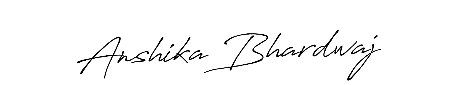 Make a beautiful signature design for name Anshika Bhardwaj. With this signature (Antro_Vectra_Bolder) style, you can create a handwritten signature for free. Anshika Bhardwaj signature style 7 images and pictures png