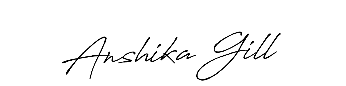 Use a signature maker to create a handwritten signature online. With this signature software, you can design (Antro_Vectra_Bolder) your own signature for name Anshika Gill. Anshika Gill signature style 7 images and pictures png