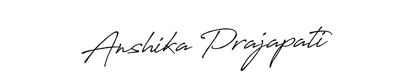 How to make Anshika Prajapati name signature. Use Antro_Vectra_Bolder style for creating short signs online. This is the latest handwritten sign. Anshika Prajapati signature style 7 images and pictures png