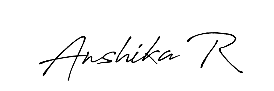 Similarly Antro_Vectra_Bolder is the best handwritten signature design. Signature creator online .You can use it as an online autograph creator for name Anshika R. Anshika R signature style 7 images and pictures png