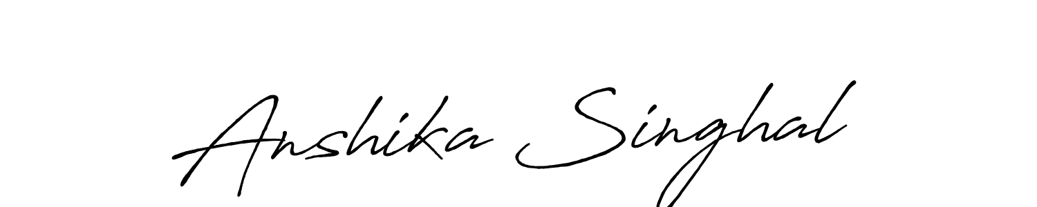 You should practise on your own different ways (Antro_Vectra_Bolder) to write your name (Anshika Singhal) in signature. don't let someone else do it for you. Anshika Singhal signature style 7 images and pictures png