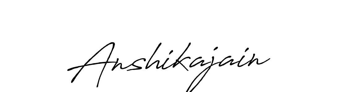 Make a beautiful signature design for name Anshikajain. With this signature (Antro_Vectra_Bolder) style, you can create a handwritten signature for free. Anshikajain signature style 7 images and pictures png