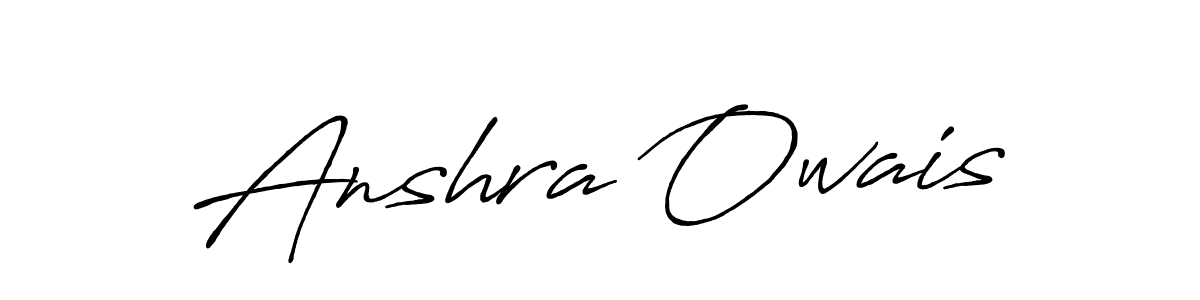 Create a beautiful signature design for name Anshra Owais. With this signature (Antro_Vectra_Bolder) fonts, you can make a handwritten signature for free. Anshra Owais signature style 7 images and pictures png