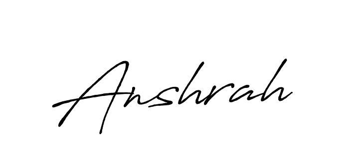 Use a signature maker to create a handwritten signature online. With this signature software, you can design (Antro_Vectra_Bolder) your own signature for name Anshrah. Anshrah signature style 7 images and pictures png