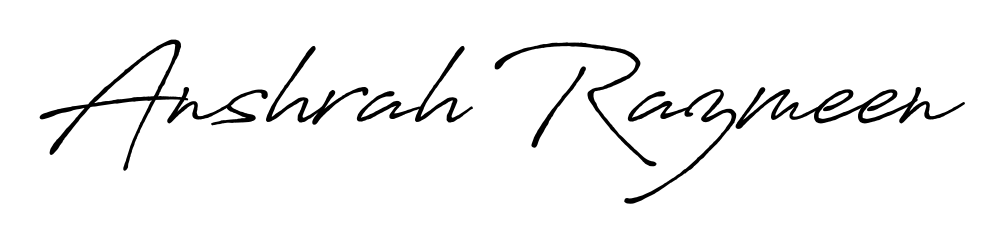 An effortless, minimalist signature concept for Anshrah Razmeen using Antro_Vectra_Bolder design. Clean lines that look great on any document. Anshrah Razmeen signature style 7 images and pictures png