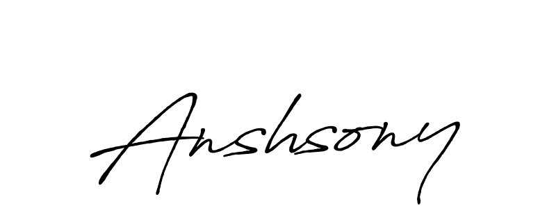 Make a beautiful signature design for name Anshsony. With this signature (Antro_Vectra_Bolder) style, you can create a handwritten signature for free. Anshsony signature style 7 images and pictures png