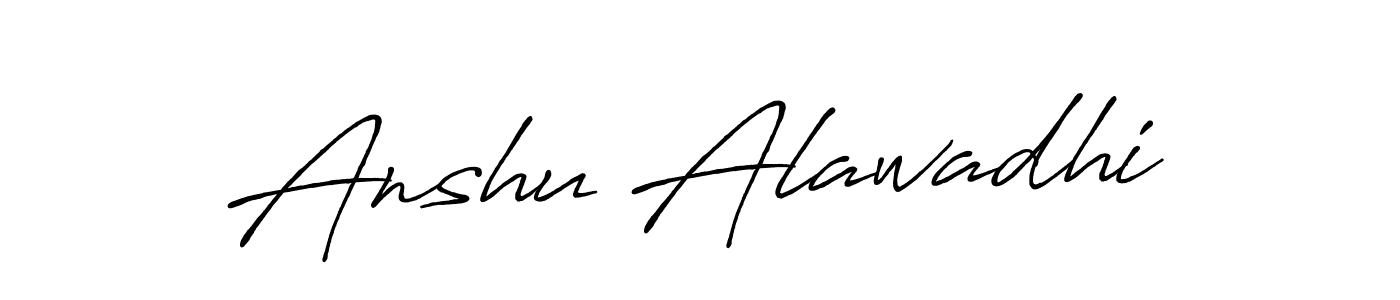 Create a beautiful signature design for name Anshu Alawadhi. With this signature (Antro_Vectra_Bolder) fonts, you can make a handwritten signature for free. Anshu Alawadhi signature style 7 images and pictures png