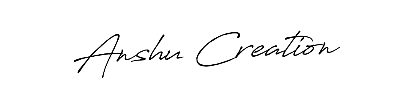 Also You can easily find your signature by using the search form. We will create Anshu Creation name handwritten signature images for you free of cost using Antro_Vectra_Bolder sign style. Anshu Creation signature style 7 images and pictures png