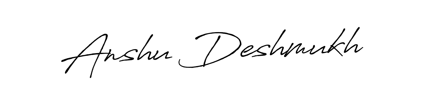 Use a signature maker to create a handwritten signature online. With this signature software, you can design (Antro_Vectra_Bolder) your own signature for name Anshu Deshmukh. Anshu Deshmukh signature style 7 images and pictures png