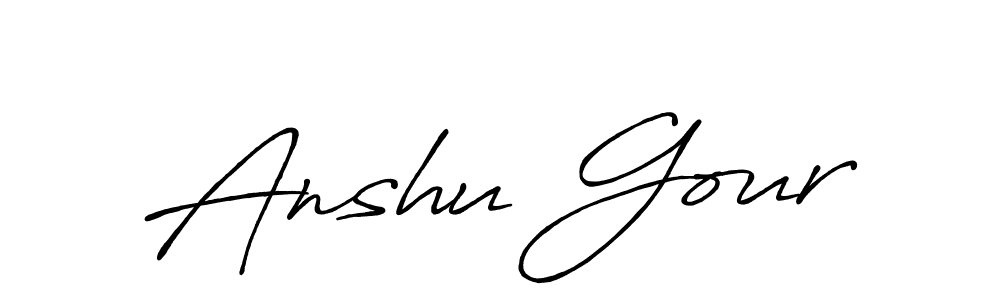 Also You can easily find your signature by using the search form. We will create Anshu Gour name handwritten signature images for you free of cost using Antro_Vectra_Bolder sign style. Anshu Gour signature style 7 images and pictures png