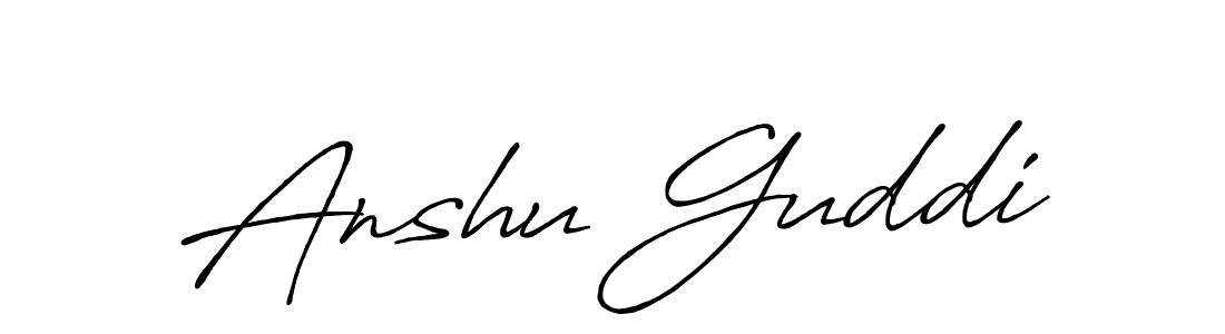 Create a beautiful signature design for name Anshu Guddi. With this signature (Antro_Vectra_Bolder) fonts, you can make a handwritten signature for free. Anshu Guddi signature style 7 images and pictures png