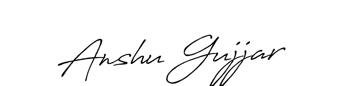 You should practise on your own different ways (Antro_Vectra_Bolder) to write your name (Anshu Gujjar) in signature. don't let someone else do it for you. Anshu Gujjar signature style 7 images and pictures png