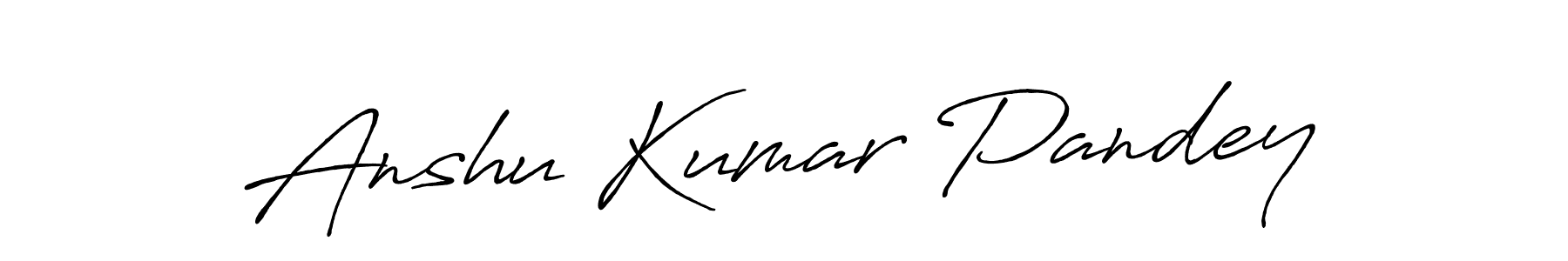 Make a beautiful signature design for name Anshu Kumar Pandey. With this signature (Antro_Vectra_Bolder) style, you can create a handwritten signature for free. Anshu Kumar Pandey signature style 7 images and pictures png