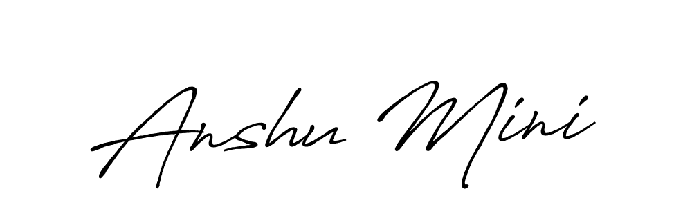 How to make Anshu Mini signature? Antro_Vectra_Bolder is a professional autograph style. Create handwritten signature for Anshu Mini name. Anshu Mini signature style 7 images and pictures png