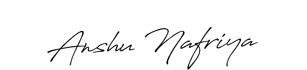 The best way (Antro_Vectra_Bolder) to make a short signature is to pick only two or three words in your name. The name Anshu Nafriya include a total of six letters. For converting this name. Anshu Nafriya signature style 7 images and pictures png