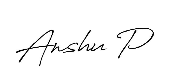 if you are searching for the best signature style for your name Anshu P. so please give up your signature search. here we have designed multiple signature styles  using Antro_Vectra_Bolder. Anshu P signature style 7 images and pictures png