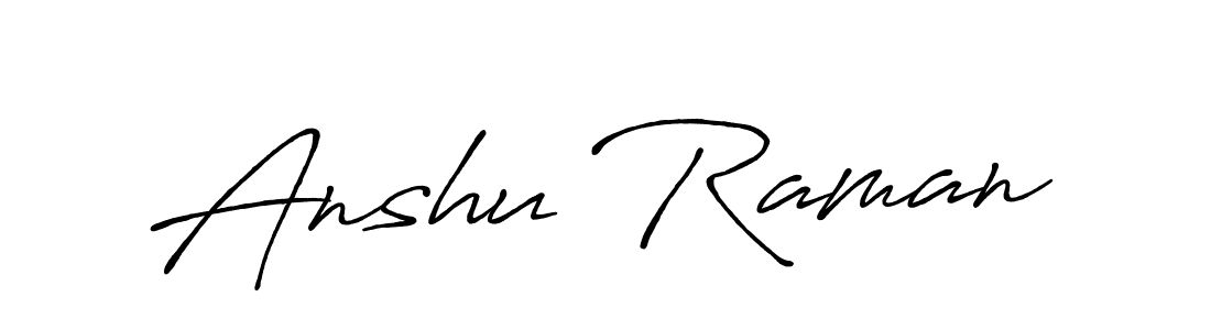 Make a beautiful signature design for name Anshu Raman. Use this online signature maker to create a handwritten signature for free. Anshu Raman signature style 7 images and pictures png