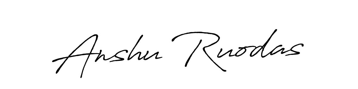 Make a beautiful signature design for name Anshu Ruodas. With this signature (Antro_Vectra_Bolder) style, you can create a handwritten signature for free. Anshu Ruodas signature style 7 images and pictures png