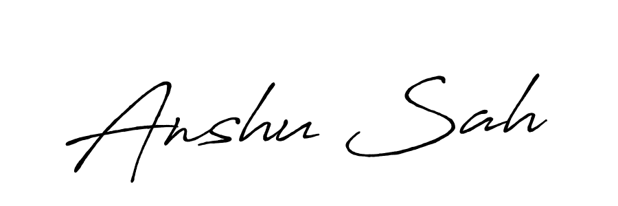 Anshu Sah stylish signature style. Best Handwritten Sign (Antro_Vectra_Bolder) for my name. Handwritten Signature Collection Ideas for my name Anshu Sah. Anshu Sah signature style 7 images and pictures png