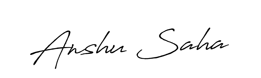 The best way (Antro_Vectra_Bolder) to make a short signature is to pick only two or three words in your name. The name Anshu Saha include a total of six letters. For converting this name. Anshu Saha signature style 7 images and pictures png