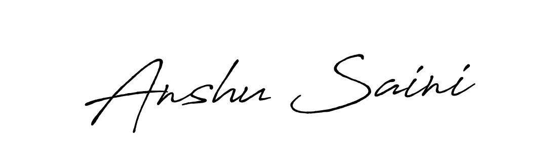 Make a beautiful signature design for name Anshu Saini. With this signature (Antro_Vectra_Bolder) style, you can create a handwritten signature for free. Anshu Saini signature style 7 images and pictures png
