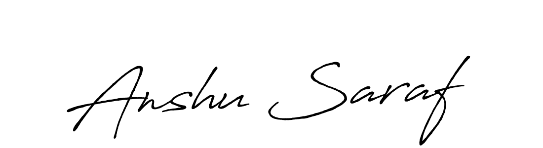 Anshu Saraf stylish signature style. Best Handwritten Sign (Antro_Vectra_Bolder) for my name. Handwritten Signature Collection Ideas for my name Anshu Saraf. Anshu Saraf signature style 7 images and pictures png