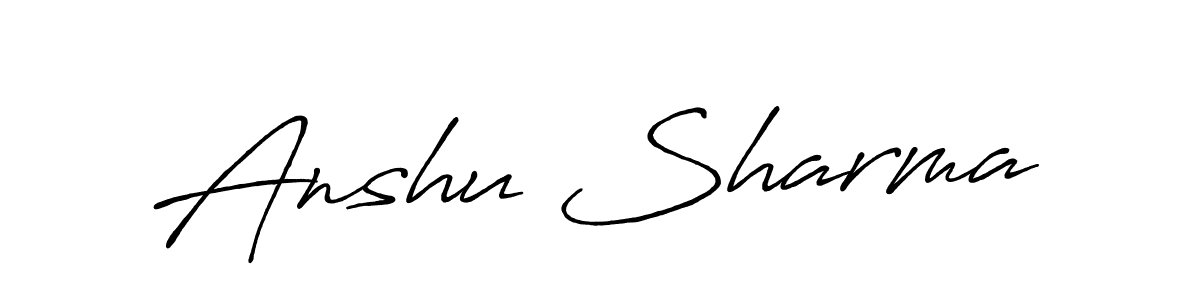 Create a beautiful signature design for name Anshu Sharma. With this signature (Antro_Vectra_Bolder) fonts, you can make a handwritten signature for free. Anshu Sharma signature style 7 images and pictures png