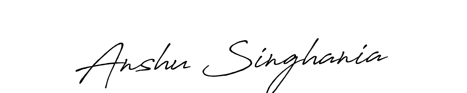 The best way (Antro_Vectra_Bolder) to make a short signature is to pick only two or three words in your name. The name Anshu Singhania include a total of six letters. For converting this name. Anshu Singhania signature style 7 images and pictures png