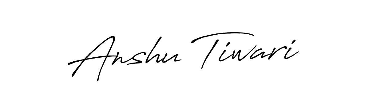 How to make Anshu Tiwari name signature. Use Antro_Vectra_Bolder style for creating short signs online. This is the latest handwritten sign. Anshu Tiwari signature style 7 images and pictures png