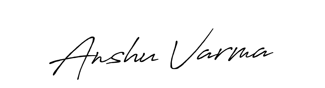 How to make Anshu Varma name signature. Use Antro_Vectra_Bolder style for creating short signs online. This is the latest handwritten sign. Anshu Varma signature style 7 images and pictures png