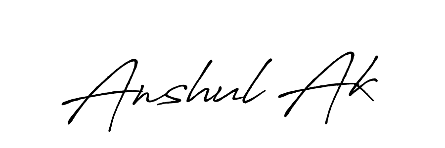 Use a signature maker to create a handwritten signature online. With this signature software, you can design (Antro_Vectra_Bolder) your own signature for name Anshul Ak. Anshul Ak signature style 7 images and pictures png