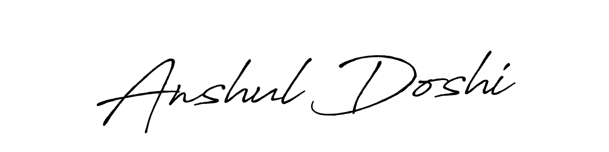 The best way (Antro_Vectra_Bolder) to make a short signature is to pick only two or three words in your name. The name Anshul Doshi include a total of six letters. For converting this name. Anshul Doshi signature style 7 images and pictures png