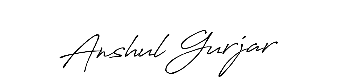 Make a beautiful signature design for name Anshul Gurjar. With this signature (Antro_Vectra_Bolder) style, you can create a handwritten signature for free. Anshul Gurjar signature style 7 images and pictures png