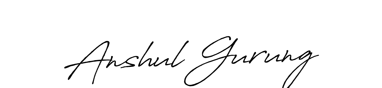 Make a beautiful signature design for name Anshul Gurung. Use this online signature maker to create a handwritten signature for free. Anshul Gurung signature style 7 images and pictures png